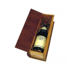 Cutie din lemn tip carte pentru o sticla de vin foto