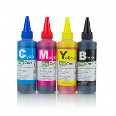 Cerneala Dye compatibila universala, 100 ml/culoare, set 4 culori foto