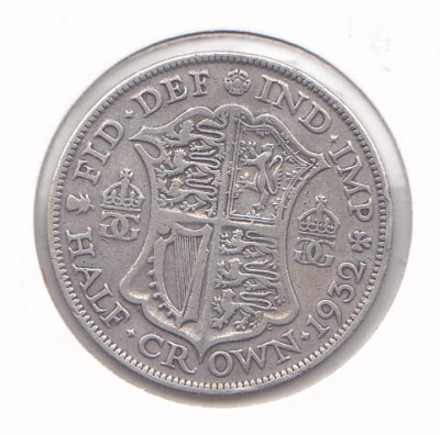 Moneda Marea Britanie 1/2 Crown 1932 KGV - KM#835 VF ( argint 14,138 grame) foto