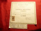 Certificat provizoriu Societatea Nationala de Credit Industrial 1947