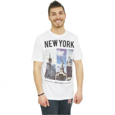 Tricou alb pentru barbati, New York South Beach foto