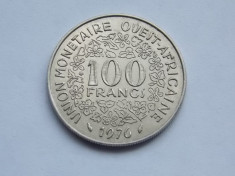 100 FRANCI 1976 STATELE AFRICANE DE VEST-XF foto