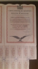 Obligatiune Casa Autonoma a Monopolurilor Regatului Romaniei,1931,1000 franci foto