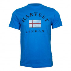 Tricou din bumbac 100% cu imprimeu &amp;quot;Harvest London&amp;quot;, albastru, pentru barbati foto