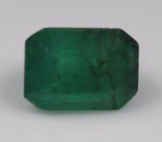 ~ ! ! SMARALD NATURAL verde intens SUPERB netratat, octagon - 0,80ct. foto