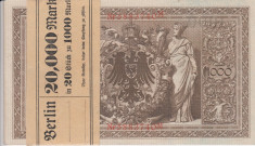 BANCNOTE GERMANIA SERIE CONSECUTIVA 1000 MARCI DIN 1910 UNC 20 BUCATI foto