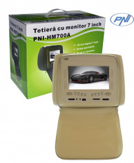 Aproape nou: Tetiera 7 inch PNI HM700A-Y bej cu fermoar foto