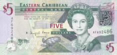 Bancnota Caraibe ( Eastern Caribbean ) 5 Dolari (2008) - P47 UNC foto