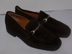 Pantofi (penny loafers) dama BALLY Gilma marimea 38,5 maro inchis piele intoarsa foto