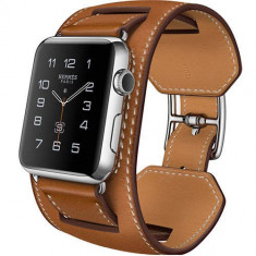 Watch Hermes Watch 42MM Otel Inoxidabil si Curea Piele Cuff Maro foto