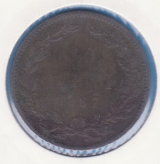 (R) MONEDA ROMANIA - 10 BANI 1867 - HEATON foto