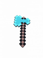 Topor Minecraft - Diamond Axe- 42 cm + Bratara Minecraft CADOU !! foto