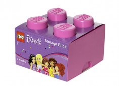 Cutie Depozitare Lego Friends 2X2 Roz foto