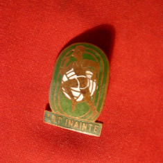 Insigna de Pionier RPR - Pionier Sportiv , metal si email , h= 2,3 cm