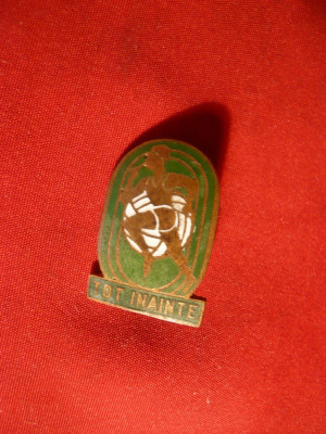 Insigna de Pionier RPR - Pionier Sportiv , metal si email , h= 2,3 cm foto