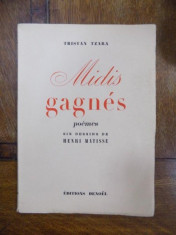 Tristan Tzara, Midis Gagnes, poemes, Paris 1939 cu dedicatia autorului foto