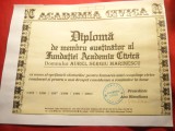 Diploma - Membru sustinator al Fundatiei Academia Civica ,semnat Ana Blandiana