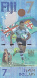 RARR : FIJI - 7 DOLARI 2016, COMM- P NEW - UNC /MEDALIA DE AUR LA RUGBY IN 7