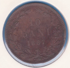 (R) MONEDA ROMANIA - 10 BANI 1867 - WATT &amp;amp; CO. foto