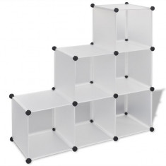 Dulap modular cub organizator 6 compartimente 110 x 37 x 110 cm, alb foto