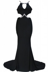 R450-1 Rochie eleganta de seara, tip sirena, cu trena si accesorii foto