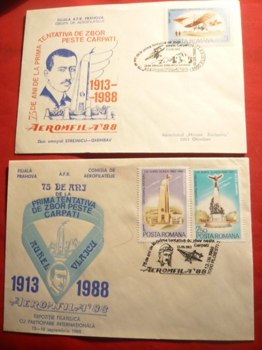 2 Plicuri speciale Aviatie --75 Ani de la incercarea de zbor peste Carpati &#039;88