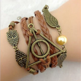 Bratara Harry Potter - Golden Snitch Owl Hotoaica Angel Wing Talismanele Mortii