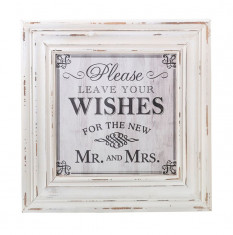 WISHES patrat alb Sign foto