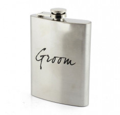 O?el inoxidabil Hip Flask - Groom foto