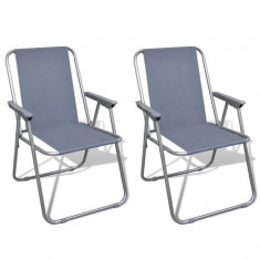Set scaune pliabile de camping, Gri foto