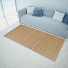Carpeta dreptunghiulara din bambus 150 x 200 cm, maro foto