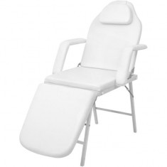 Scaun/pat pentru masaj facial din piele artificiala, Alb foto