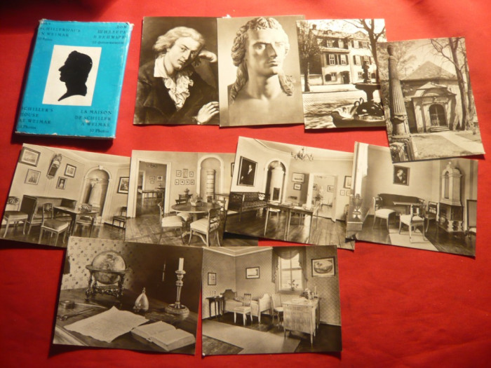 Carnet 10 Fotografii - Personalitati -Fr.Schiller ,casa din Weimar, dim.=7x9cm