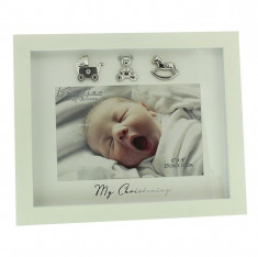 Bambino Crema MDF Rama foto &amp;quot;My Botez&amp;quot; - 6 &amp;quot;x 4&amp;quot; foto