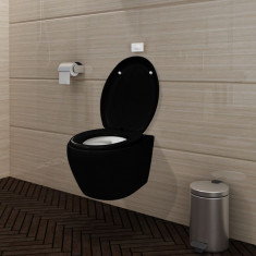 Vas WC suspendat oval, Negru foto