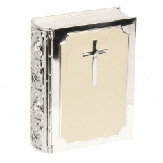 Juliana silverplated &amp;amp; Cream Epoxi Trinket Box - Biblia foto