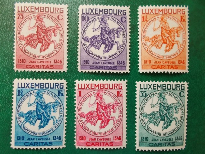 Luxemburg 1934 160 Euro Jean L'Aveugle - serie nestampilata MNH foto mare Luxemburg 1934 160 Euro Jean L'Aveugle - serie nestampilata MNH foto mare