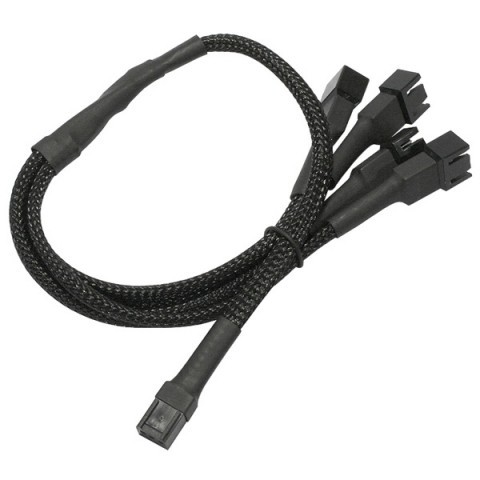 Cablu adaptor pentru ventilatoare Nanoxia 1x 3 pini la 4x 3 pini, 60 cm, negru foto mare Cablu adaptor pentru ventilatoare Nanoxia 1x 3 pini la 4x 3 pini, 60 cm, negru foto mare