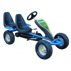 Kart pentru copii cu pedale, doua locuri ?i 2 autocolante, Albastru foto