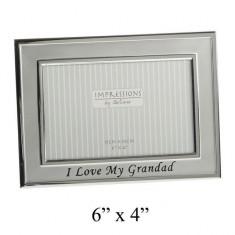 2 Tone silverplated Alungite Frame &amp;quot;I Love grandad meu&amp;quot; 6 &amp;quot;x 4&amp;quot; foto