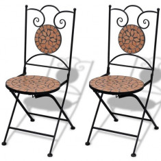 Set de 2 scaune din mozaic, culoare teracota foto