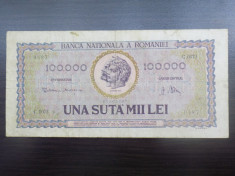 Bancnota Romania 100.000 / 100000 lei ianuarie 1947 foto