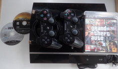 Consola Sony PS3 PlayStation 3 impecabila + jocuri FIFA NFS GTA 2x Gamepad 80Gb foto