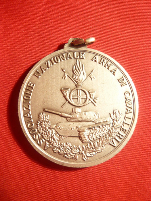 Placheta - Cal - Asociatia Nationala -Arma Cavaleriei , metal, anou , d= 4,3 cm