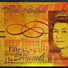 Bancnota aurita 50 lire sterline Bancnota Fifty Pounds Marea Britanie