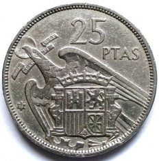 SPANIA , FRANCISCO FRANCO , 25 PESETAS 1957 foto