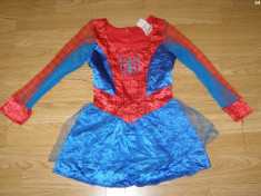 costum carnaval serbare spidergirl spiderman pentru copii de 4-5-6 ani foto