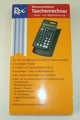 Calculator de buzunar stiintific Rex cu baterii si solar(1177) foto