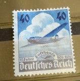 GERMANIA (REICH) 1936 &ndash; AVION HEINKEL 70, serie nestampilata FARA GUMA, B46, Nestampilat