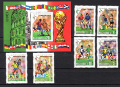 UNGARIA 1990, Sport, Campionatul Mondial de Fotbal, Italia, serie neuzata, MNH foto